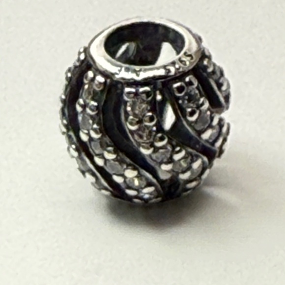 Pandora Openwork Swirl Pavé CZ Charm Sterling ALE S925 - Picture 2 of 8